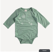 Kate Quinn Bamboo Viscose Snow Winter Long Sleeve Bodysuit 6-12 M NWT