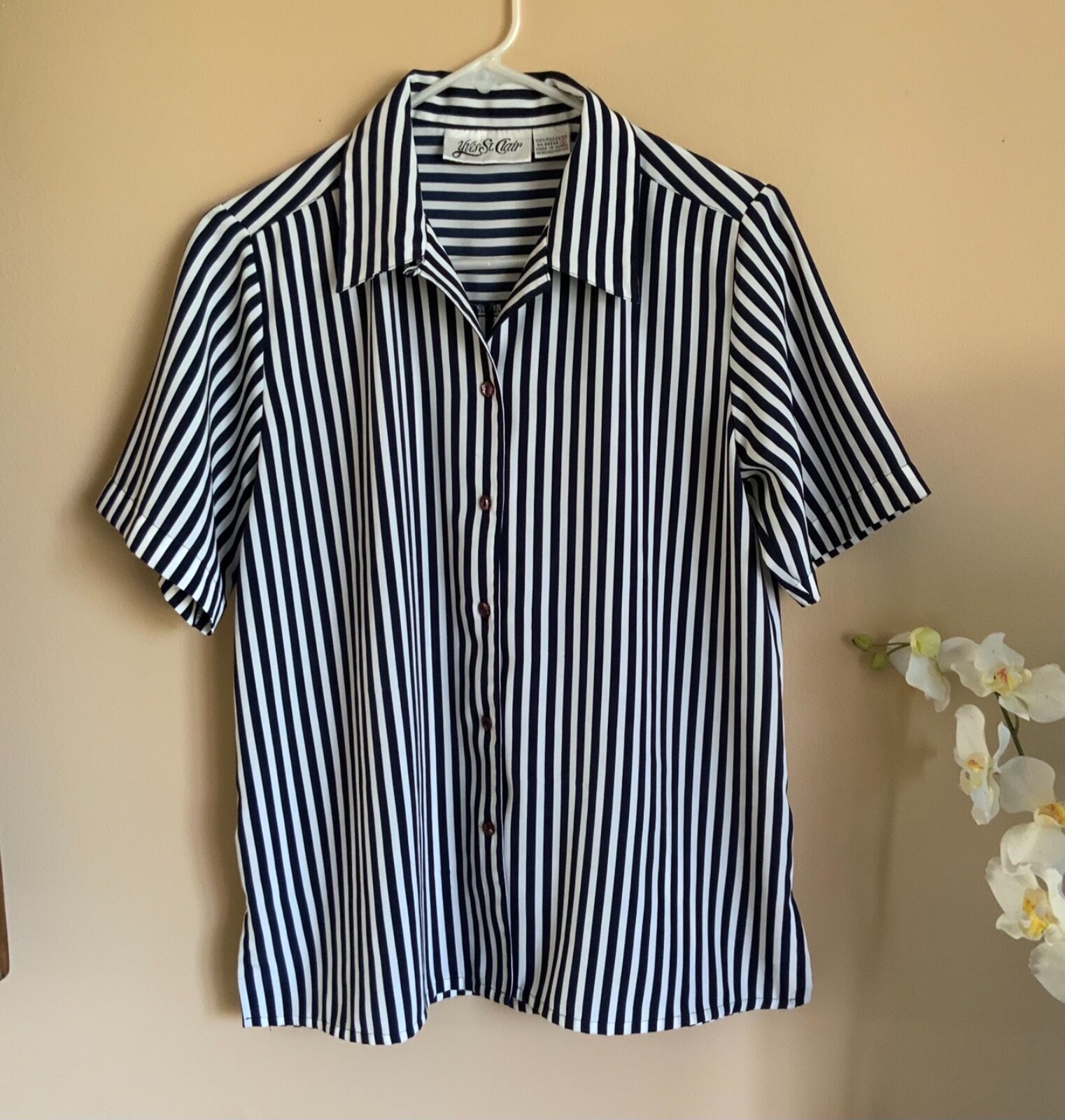 SAINT LAURENT Blusa a righe Yves St. Clair made in Korea taglia 8