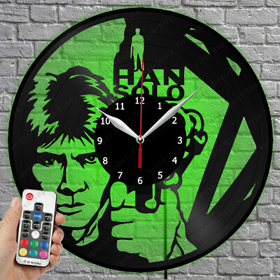 LED Clock Han Solo Vinyl Record Wall Clock Led Light Wall Clock 1530