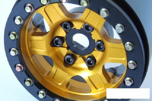 SSD 1.9" Challenger Beadlock Wheels GOLD YELLOW SSD00382 6 spoke 12mm Hex - Picture 2 of 4