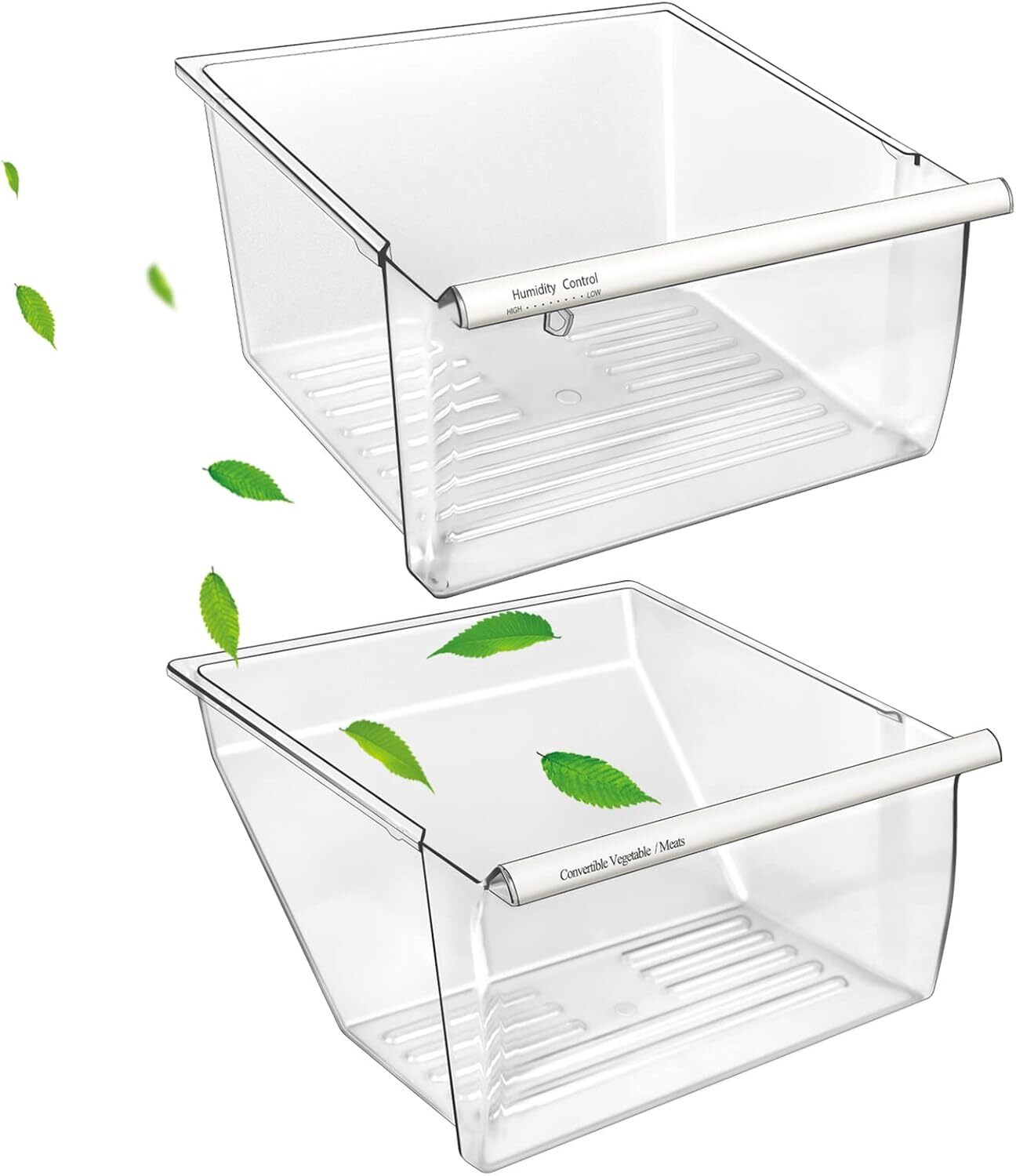 2 Pack 2188656 Fridge Crisper Drawer Humidity Control Bin 2188664 for Whirlpool