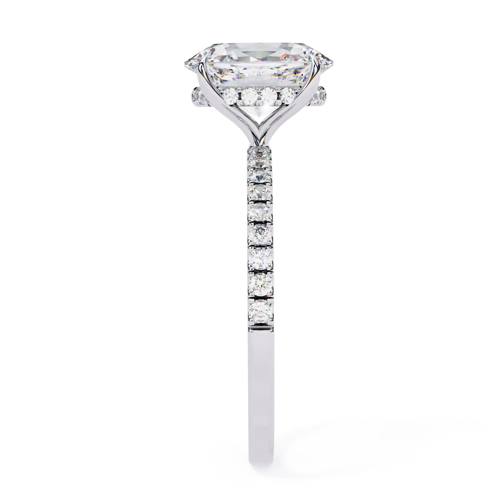 IGI Certified, 1.24CT, Lab-Grown Oval Diamond Engagement Ring, 14k White Gold image-4