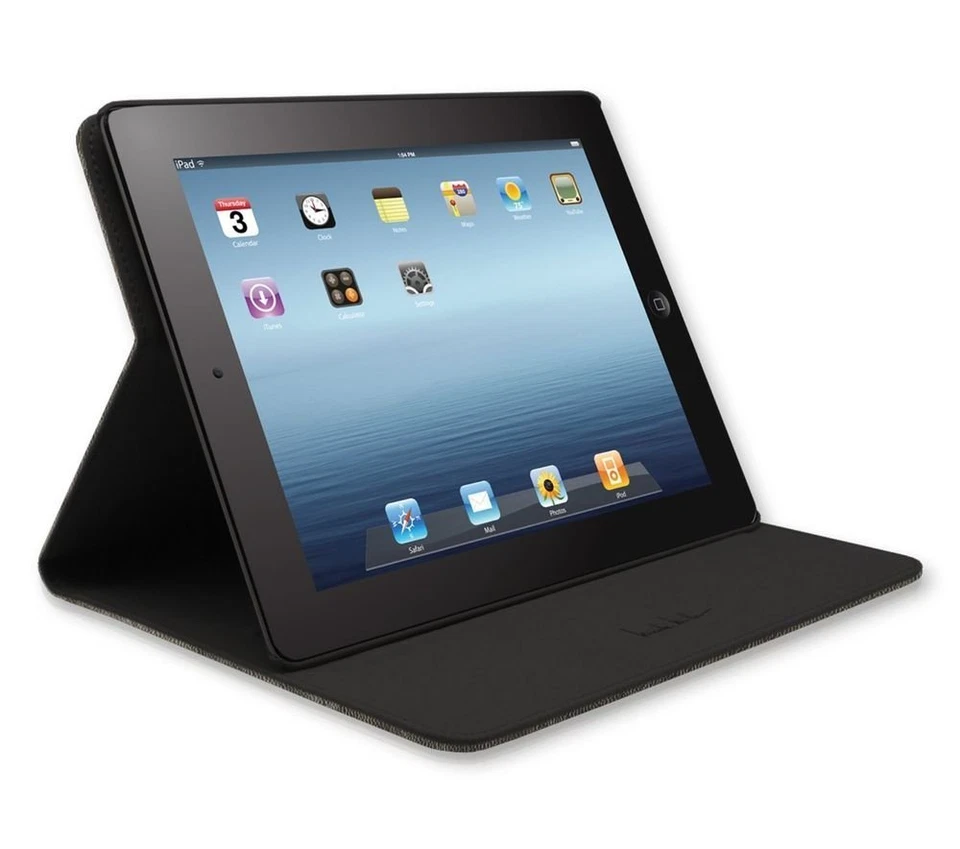 Nicole Miller Slim Apple iPad Mini 1/2/3 Snap-on Portfolio Case Pewter/Black - Image 4 of 4