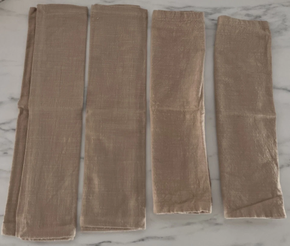 Threshold Cotton Dining Dinner Napkins Solid Camel Brown Tan Set of 4 - Image 2 of 4
