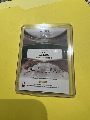 RAY ALLEN 2022-23 SELECT IN FLIGHT SONICS AUTOGRAPH AUTO #9/25 