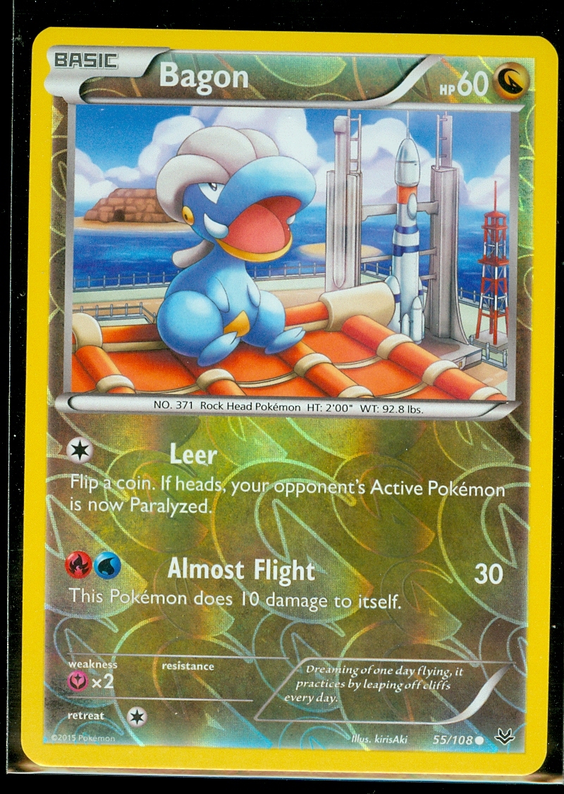 Pokemon BAGON 55/108 - XY Roaring Skies - Rev Holo - MINT