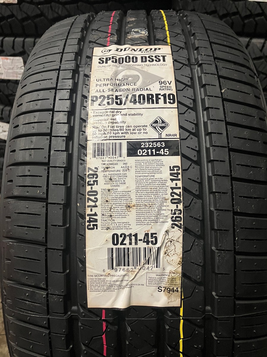 1 New 255 40 19 Dunlop SP Sport 5000 DSST Run Flat Tire | eBay