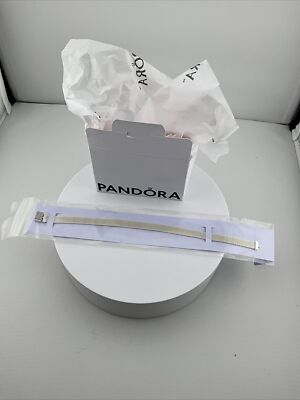 100% Authentic Pandora Reflexions  Mesh Bracelet Pave Crystal Clasp NWT 7.9 