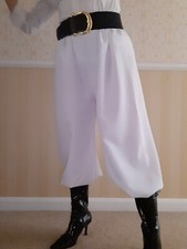 Men's White Breeches Poor Tudor Peasant Victorian Period Fancy Dress Trousers M