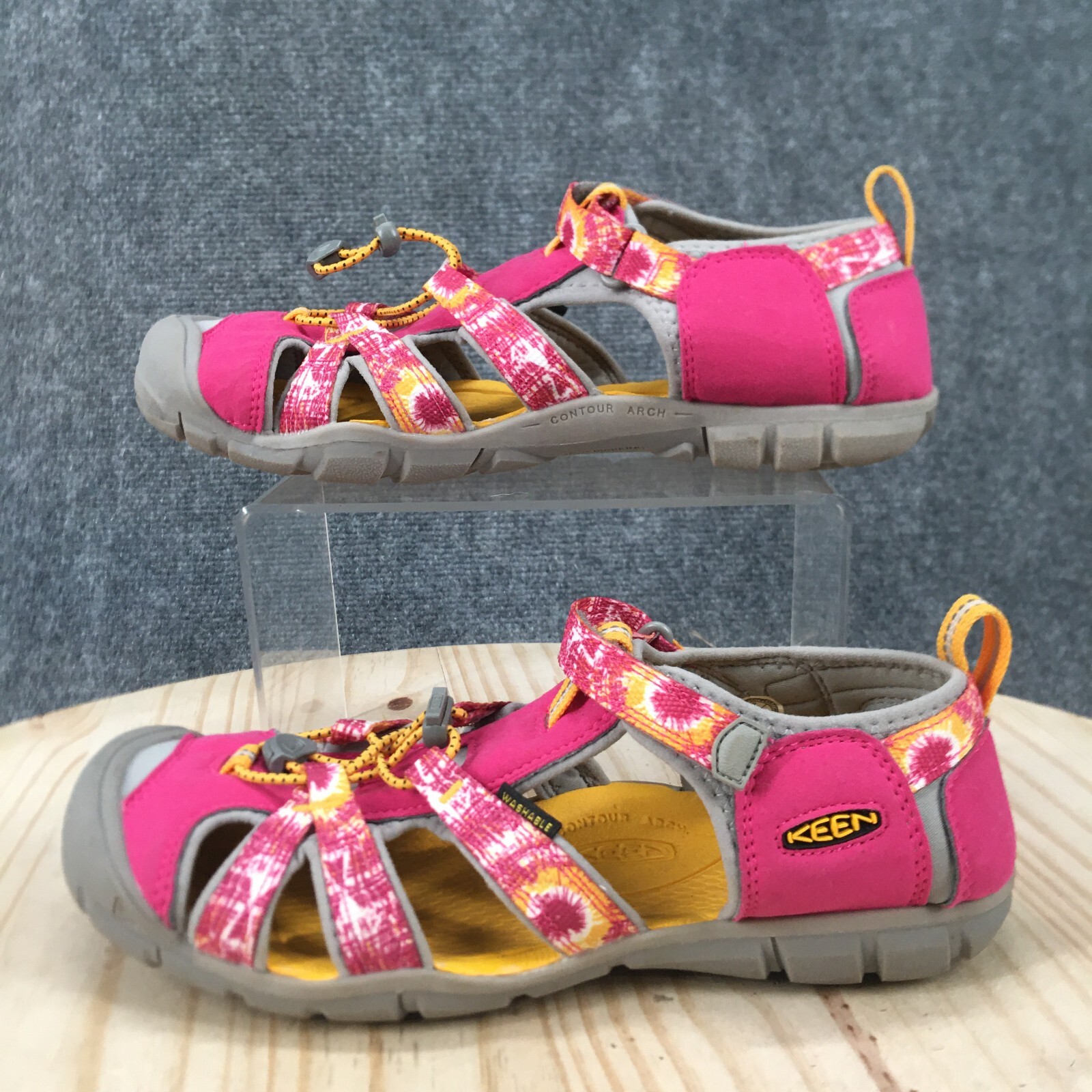 Sandali da trekking Keen giovani 7 Seacamp II CNX rosa tintura cravatta con gancio e anello 1026320