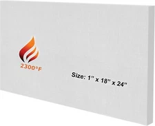 Simond Store-Ceramic Fiber Thermal Insulation Board-1"x18"x24"-2300F Pack of 1