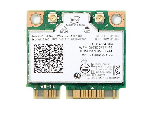 Intel Dual Wireless WIFI AC 3160HMW 802.11ac BT4.0 Mini PCIe Card Networking - Picture 2 of 3