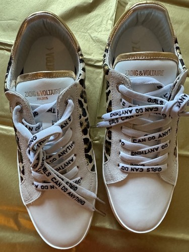 Zadig & Voltaire Leopard Wild Print Leather Sneakers, New In Box, Size 40/9 - Picture 5 of 14