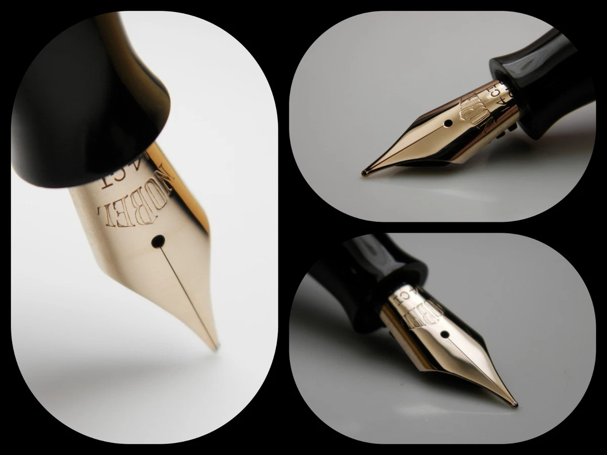 Vintage "Nobel" Fountain Pen-Lizardskin Pattern-14K Gold Flex Nib-Holland 1940s
