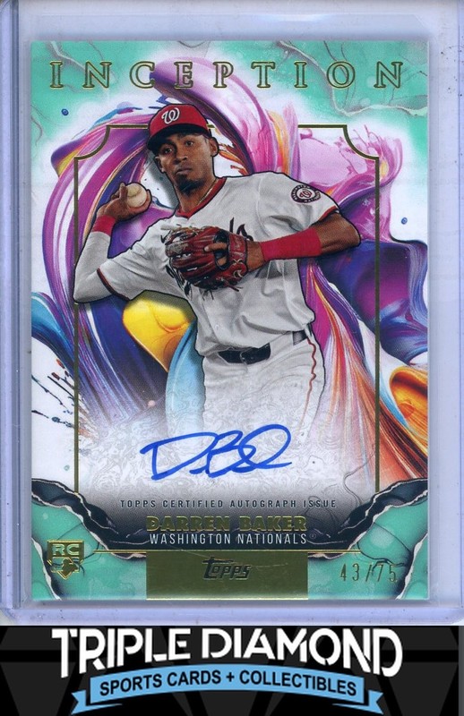 2025 Topps Inception Darren Baker Rookie Autograph Auto Aqua #43/75 Z785
