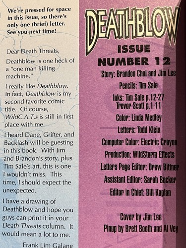 Deathblow #12 ; Image - Wildstorm | Jim Lee Tim Sale - we combine shipping - Bild 3 von 5