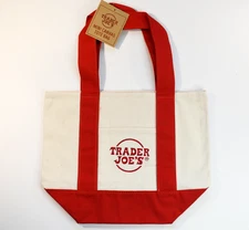 Trader Joe’s - Holiday 2025 Canvas Mini Tote Bag - Red - BRAND NEW with TAGS