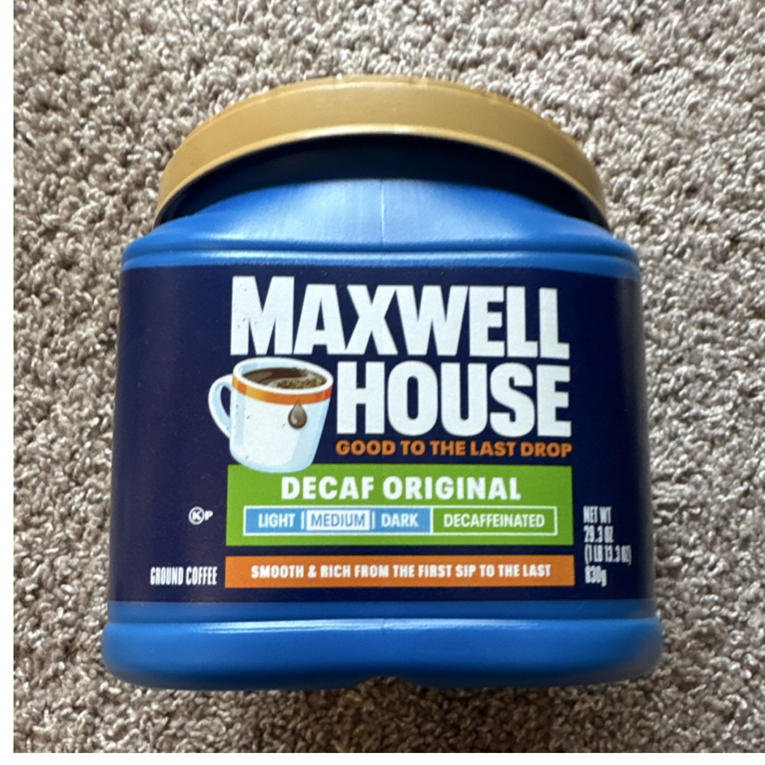 Maxwell House Decaf Original Ground Coffee Decaffeinated 29.3 oz 830g