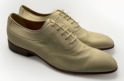 Barrett Ivory Soft Pebbled Leather Lace Up Oxford Dress Shoes Mens UK 7.5 US 8.5