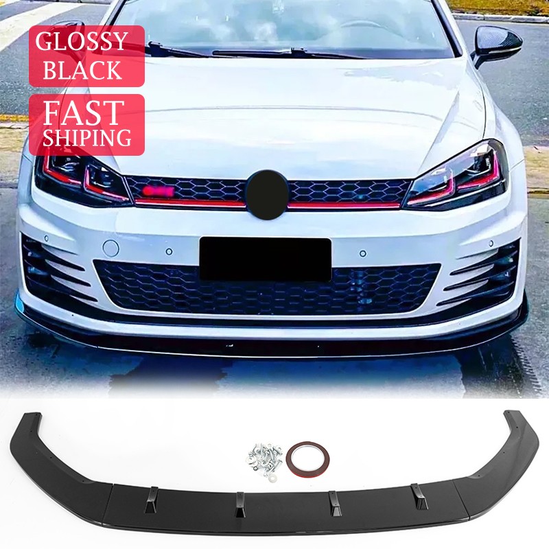 Gloss Black Front Bumper Splitter Lip For VW Golf MK7 MK7.5 R GTI 2013-2020 US