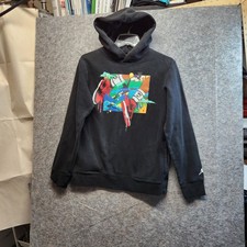 Nike Air Jordan Boy's Black Long Sleeve Pocket Graphic Hooded Sweatshirt Size XL