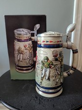 Vintage Avon Beer Stein 3D - History of Football 1983 Handcrafted In Brazil