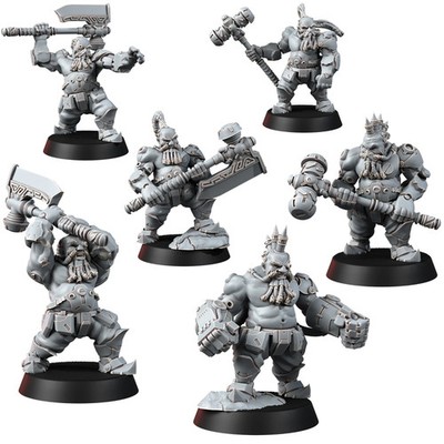 Wargame Exclusive Guild Of Ironkin Furious Berserkers Squad Resin Models x6