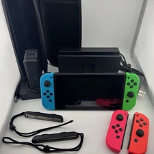 Nintendo Switch Console Bundle 4 Joy-Cons Dock Charger Case Tested Working