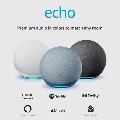 BIGGER Charcoal Amazon Echo 4th Gen Premium Sound with Smart Home Hub and Alexa+