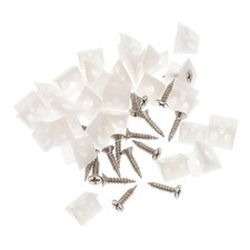 100Pcs Plastic Furniture Corner Brace L Shape Reusable White Brackets