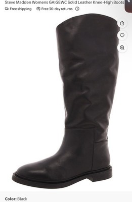 Steve Madden Gaige Women s Leather Black Boots Size 7.5