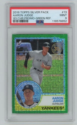 Aaron Judge 2018 Topps Silver Pack Green Refractor /99 PSA 9 #13 New York