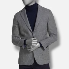 Tommy Hilfiger Men's Gray Wool Houndstooth Modern-Fit Sport Coat Jacket Size 38S