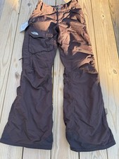 The North Face Womens HyVent Insulated Snow Pants Brown Cargo Ski Size Small