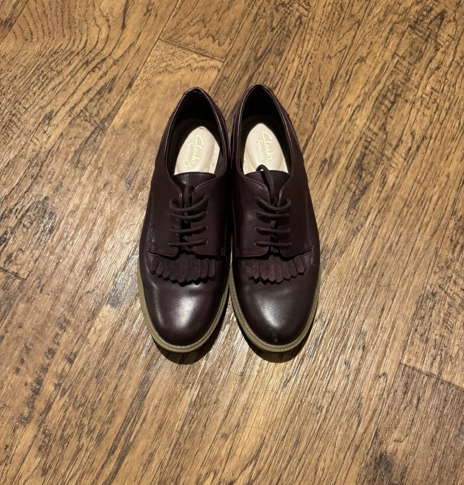 Oxford Clarks Somerset pelle donna taglia 8 Griffin Mabel bordeaux kiltie