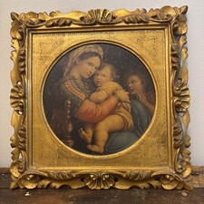 Antique Madonna & Child Icon with Young St. J...