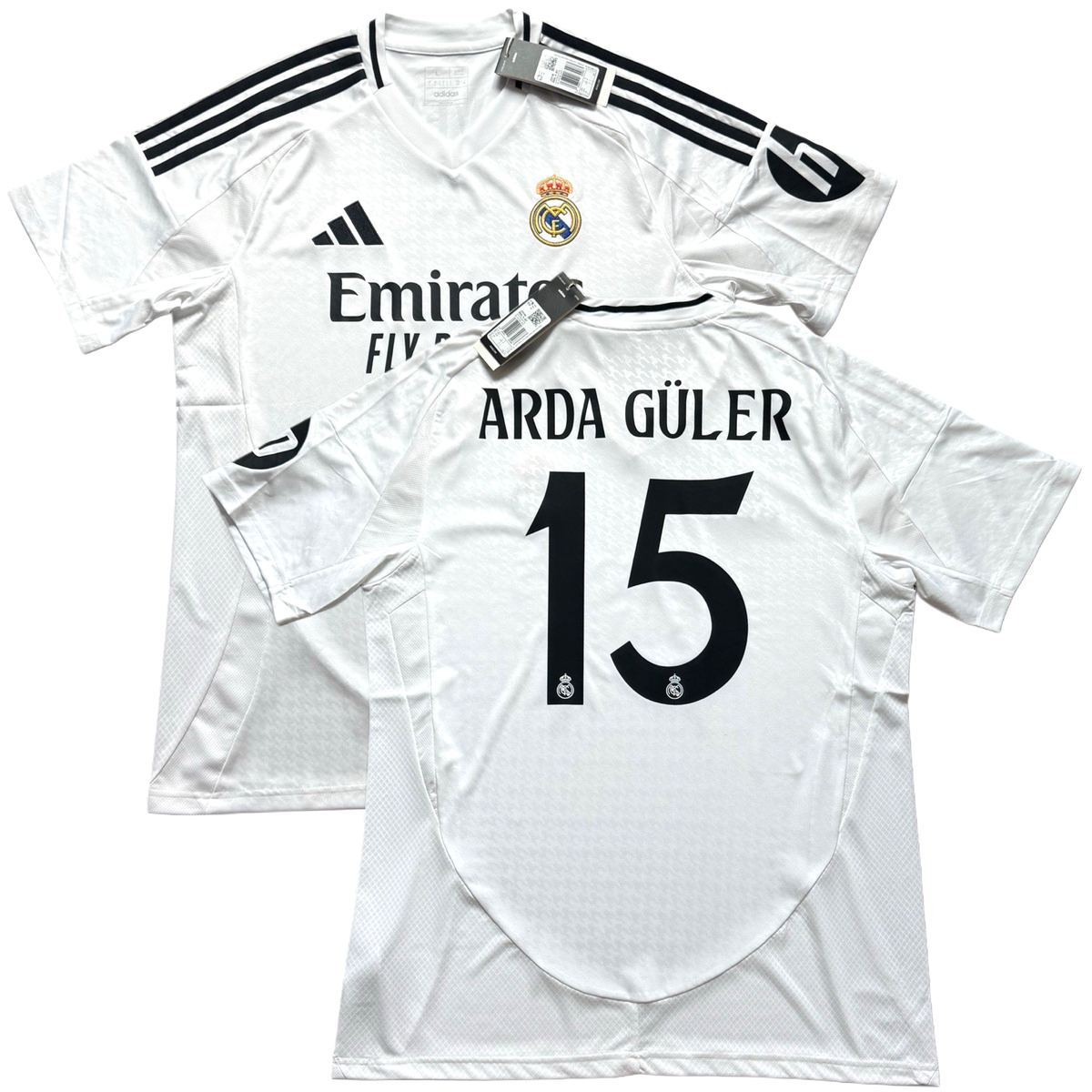 2024/25 Real Madrid Home Jersey #15 Arda Guler Large adidas Soccer 
