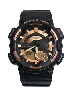 Casio Analog Digital sports watch Black and ROSE Gold AEQ110W-1A3 AEQ110W NEW