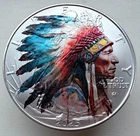 Native American Indian Chief - American Silver Eagle 1oz. .999 Silver Coin Gift