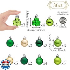Valery Madelyn St Patricks Day Decorations Shamrock Tree Ornament Set, 36pcs ...