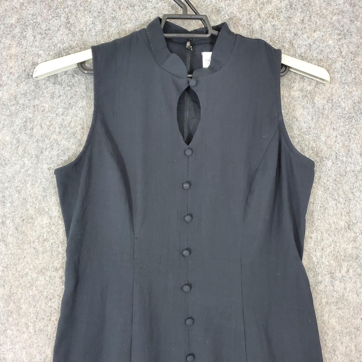 black sleeveless button down dress Up Midi / S Bust Lying Flat Sleeveless Button Down Mini Dress