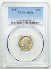 1964-D 10C Roosevelt Silver Dime MS65 PCGS 56956437 Rainbow Toned