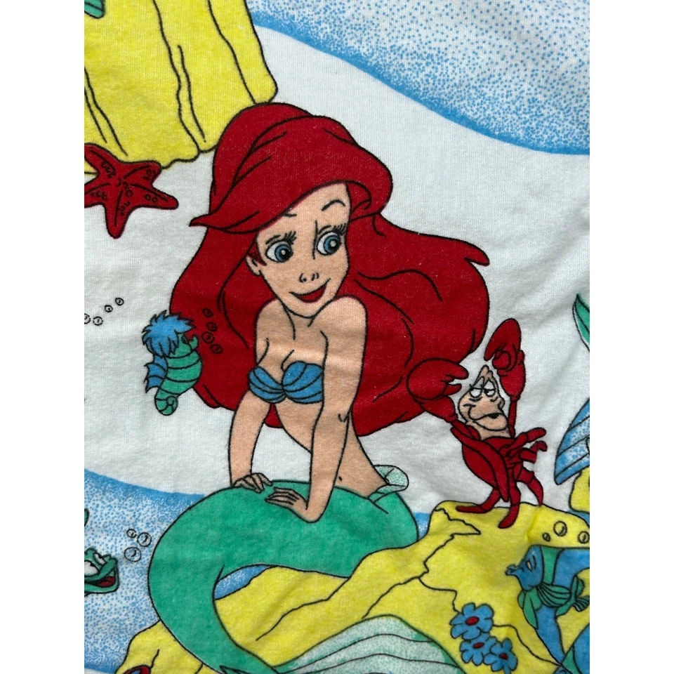 复古迪士尼小美人鱼扁平贴合双床单套装织物爱丽儿 — 第 2/4 张图片