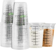 Disposable Measuring Cups for Resin - Pack of 20 8Oz Clear Plastic Measuring Cup