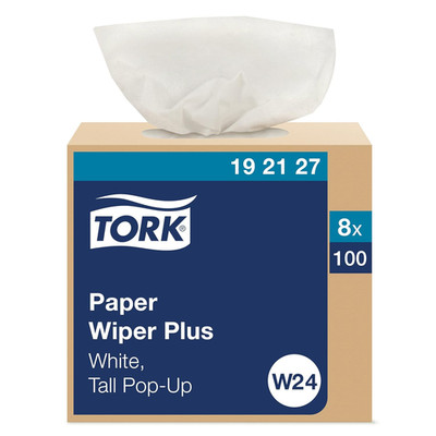 Paper Wiper plus White W24, Pop-Up Box, 8 X 100 Sheets, 192127