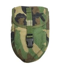 US Military E-TOOL CARRIER Cover Entrenching Tool Folding Shovel Pouch Woodland