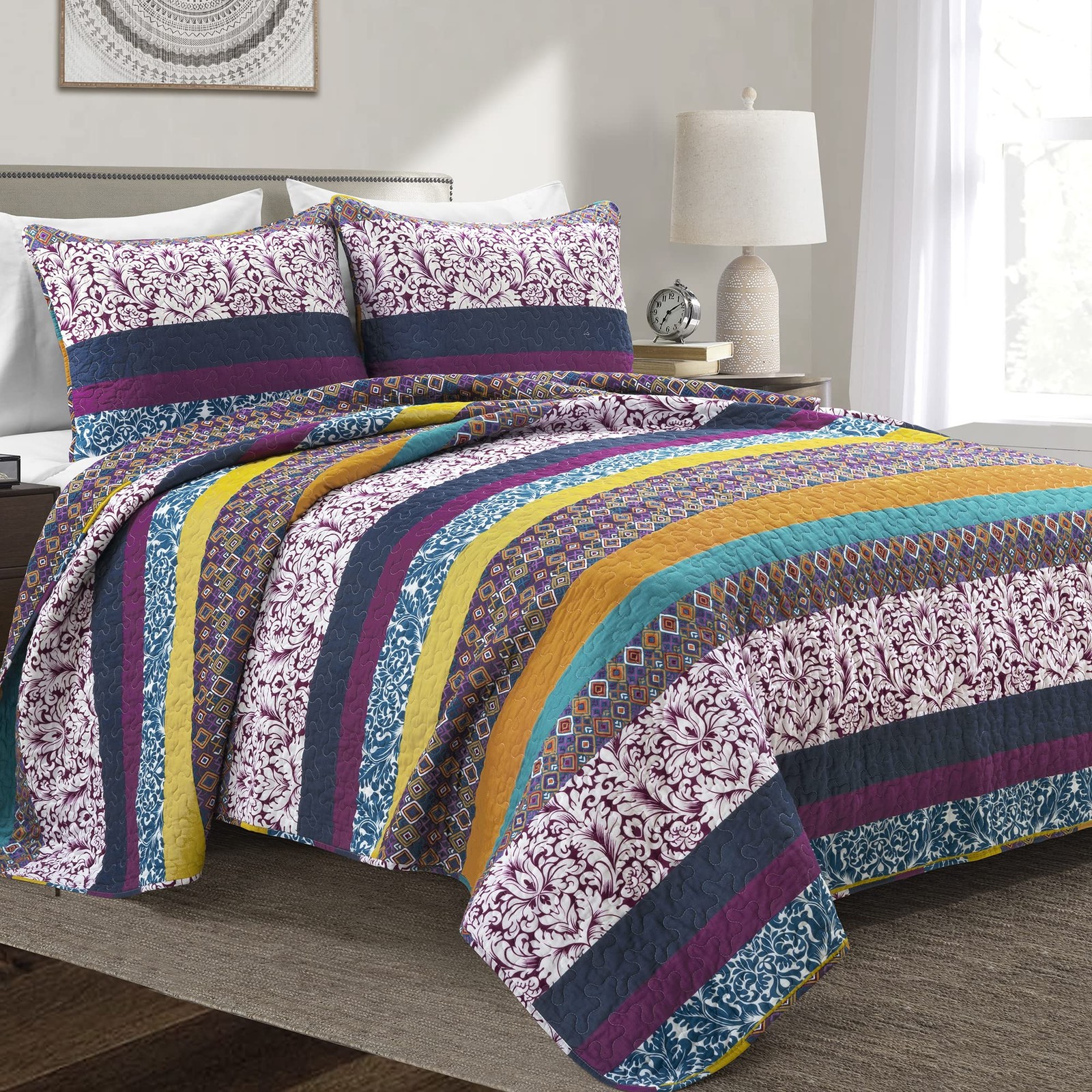 Vivid Colorful Bedding 3 Piece Set