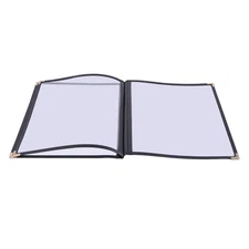 WeChef 30 Non-Toxic Cafe Menu Covers 3 Page 6 View 8.5x11" Black Book Style