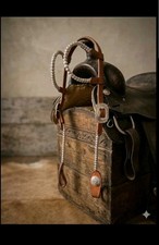 Western Show Trense Einohr Zweiohr Hell Hellbraun Braun Silber Westerntrense