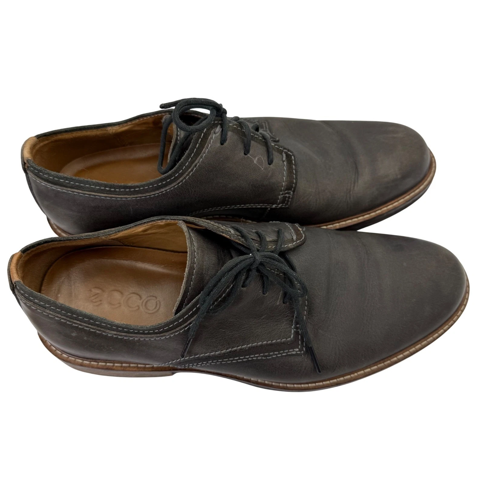 Scarpe eleganti Oxford Ecco Kenton in pelle comode casual da passeggio grigie EU 43 US 9